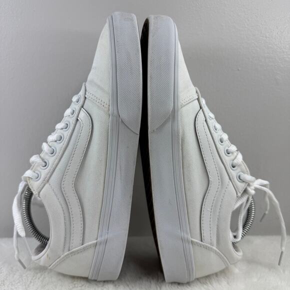 VANS Off The Wall White Leather Low Top Sneakers Mens Size 9 - Picture 5 of 9